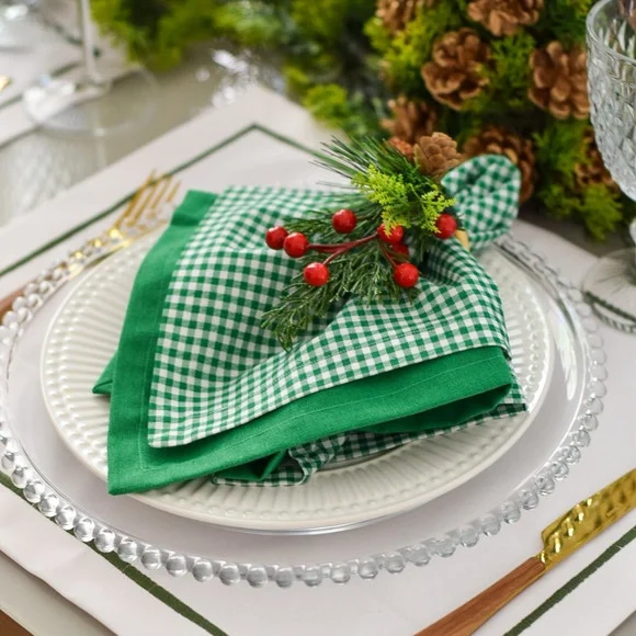 Mesa Posta de Natal Verde e Branco 4 Lugares - foto 1