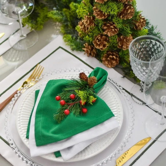 Mesa Posta de Natal Verde e Branco 4 Lugares - foto 1
