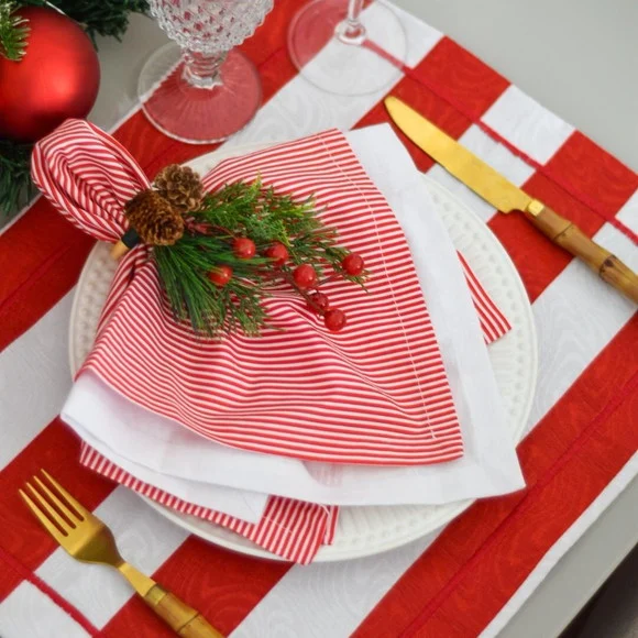 Mesa Posta de Natal Vermelho e Branco 10 Lugares - foto 1