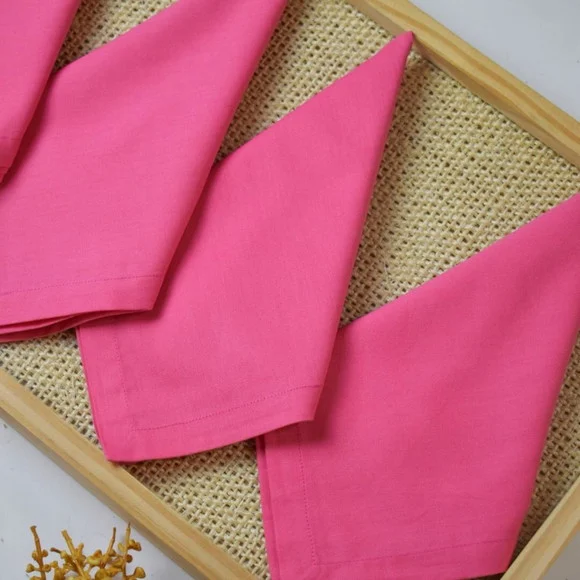 Guardanapo de Algodão Rosa Pink / 6 Unidades - foto 1