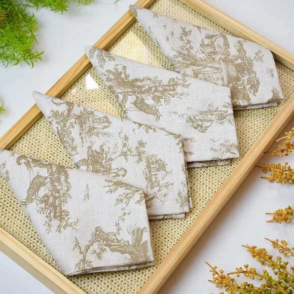 Guardanapo de Linho Toile Du Jouy / 4 Unidades - foto 1