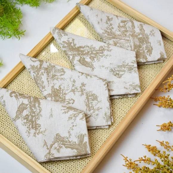 Guardanapo de Linho Toile Du Jouy / 4 Unidades - foto 1