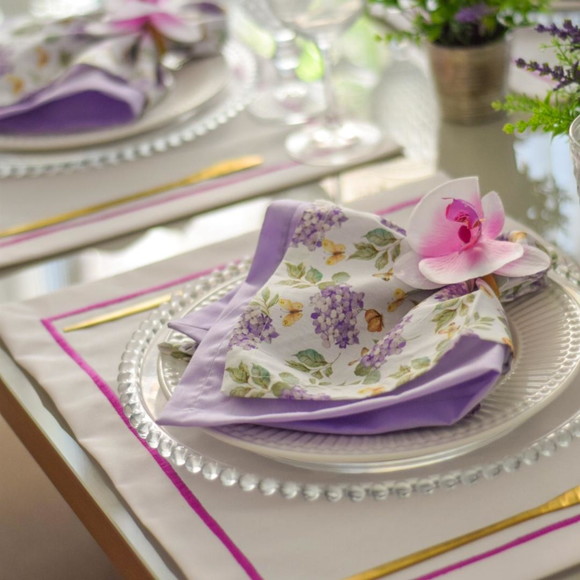 Mesa Posta Lilás e Fúcsia 8 Lugares - foto 1