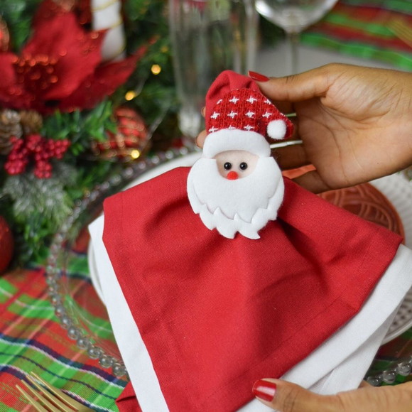 Porta Guardanapo de Natal Papai Noel 10 Unidades - foto 1