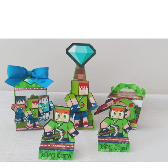 40 Lembrancinhas Hobin Hood Gamer Minecraft