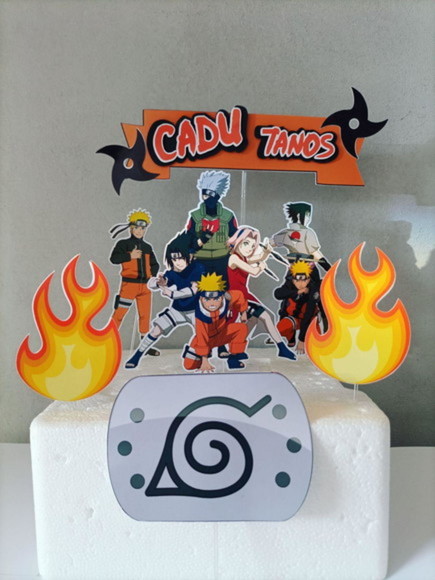 1topo de Bolo Naruto 30 Tags e 30 Forminhas