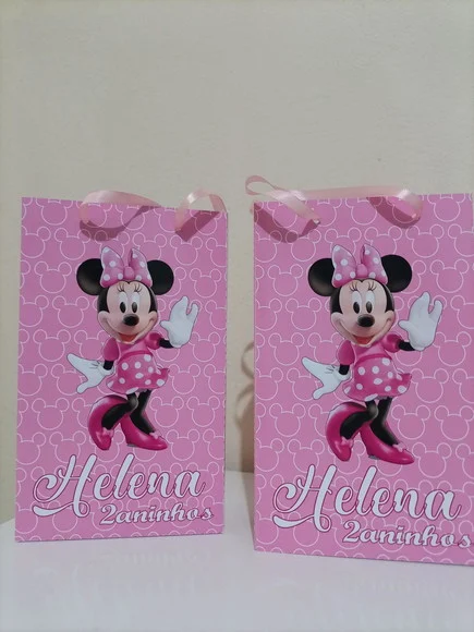 Sacolinha Personalizada - Minnie Rosa