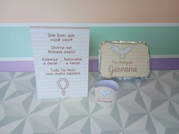 Kit Centro de Mesa Personalizado para Batizados - foto 1
