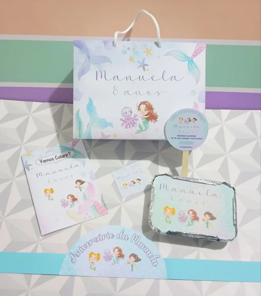 Kit Festa na Escola Personalizado Tema Sereia - foto 1