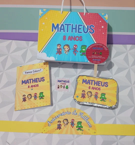 Kit Festa na Escola Personalizado Tema Heróis - foto 1