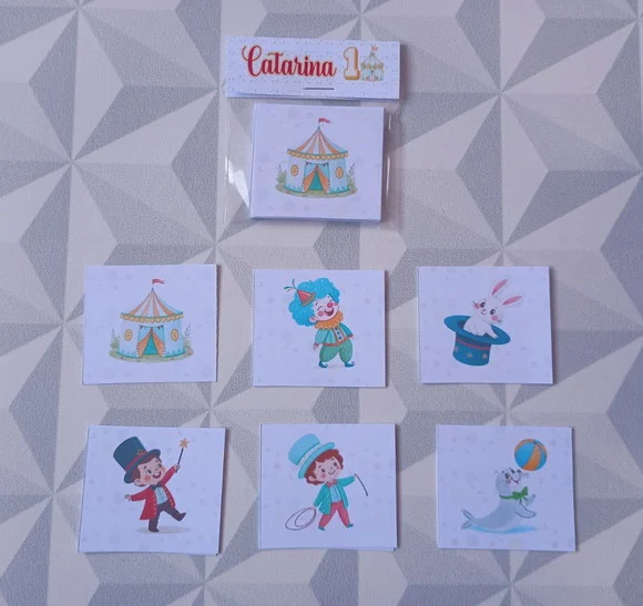 Jogo da Memória Brinde Personalizado Infantil - Tema Circo