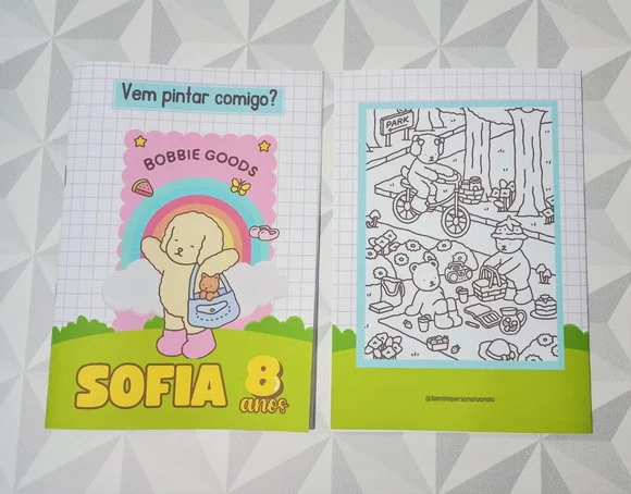 Livrinho de Colorir Tema Bobbie Goods Brinde Personalizado