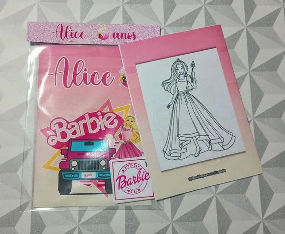 Álbum de Figurinhas e Livro de Colorir Barbie - 15x21