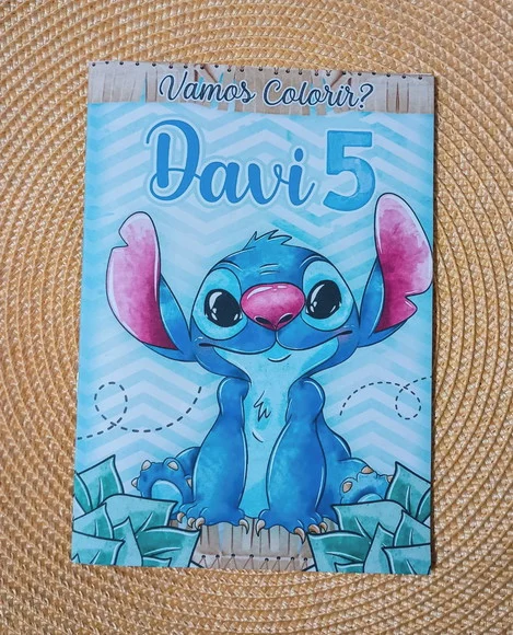 Livrinho de Colorir Tema Stitch Brinde Personalizado