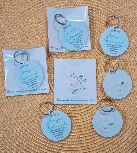 Chaveiro Personalizado na Tag Brindes Batismos Batizados