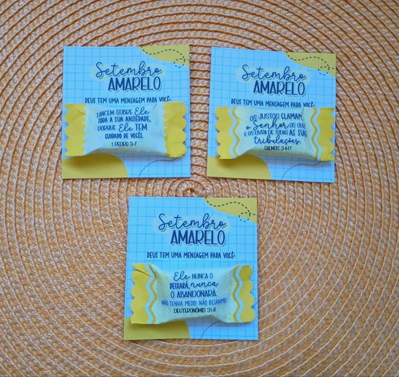 Card com Bala Personalizada Brinde Setembro Amarelo - foto 1