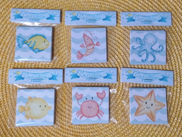 Jogo da Memória Fundo do Mar Azul Lembrancinha Personalizada - foto 1