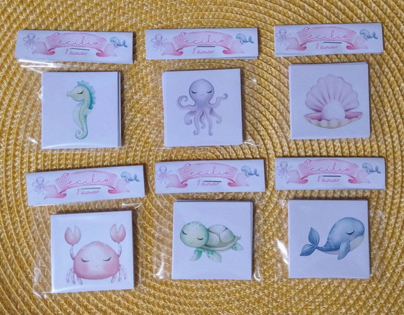 Jogo da Memória Fundo do Mar Rosa Lembrancinha Personalizada - foto 1