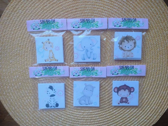 Jogo da Memória Safari Rosa Lembrancinha Personalizada - foto 1