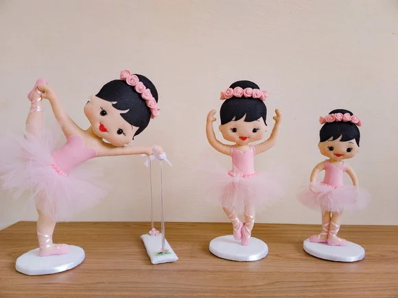 Bailarinas em Feltro - Kit com 3 Unidades - foto 1