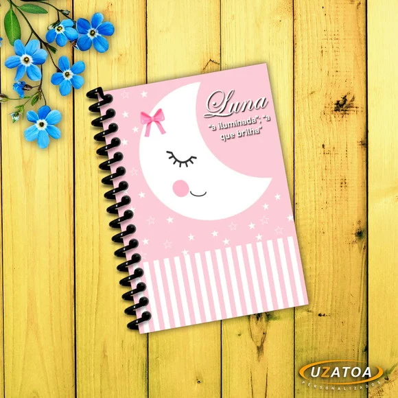 Lembrancinha Caderninho Maternidade com Capa e Folhas Personalizadas