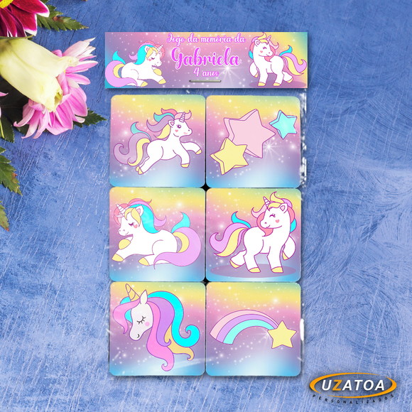 Jogo da Memória Personalizado em mdf - Unicórnio - foto 1