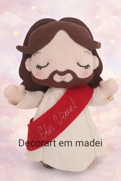Jesus Vive Boneco Decoração em Feltro