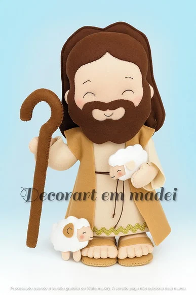 Jesus, Bom Pastor Boneco em Feltro