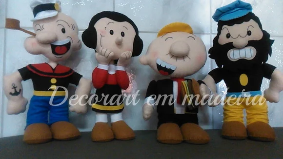 Popeye e Sua Turma Bonecos Decoração em Feltro