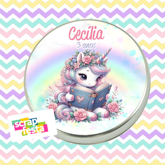 Latinhas Personalizadas Festa Unicórnio Aquarela - foto 1