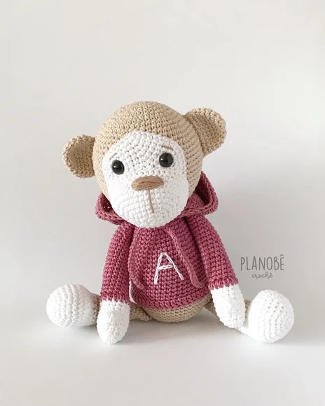 Macaco Bob com Moletom Amigurumi - foto 1