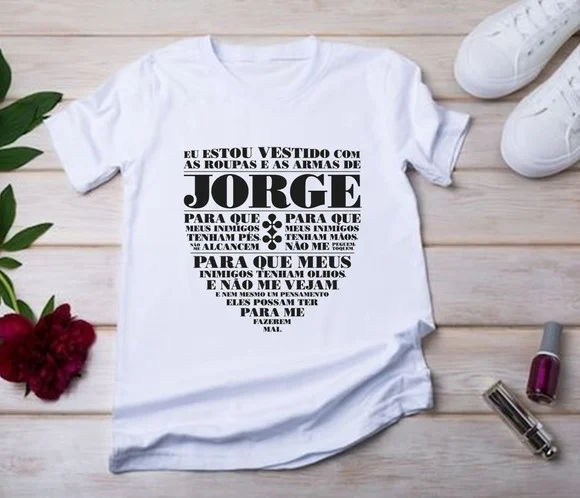 Camiseta Oração de São Jorge - Vestido com as Armas de Jorge - foto 1