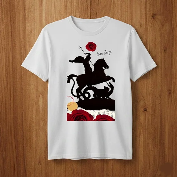 Camiseta São Jorge Guerreiro das Rosas Arte Contemporânea - foto 1
