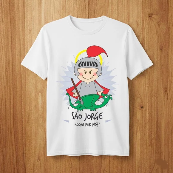 Camiseta Infantil São Jorge Rogai Por Nós (versão Baby) - foto 1