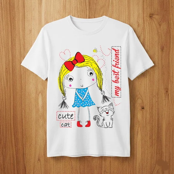 Camiseta Menina e Gatinho My Best Friend - foto 1