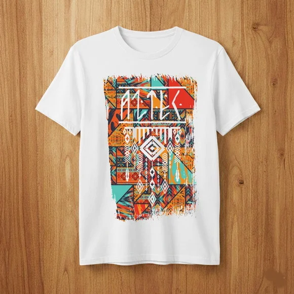Camiseta Estampa Asteca Geométrica Arte e Estilo