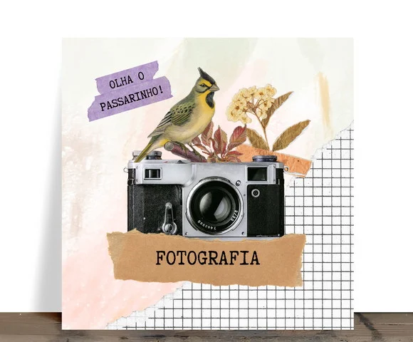Azulejo Decorativo Fotografia Olha o Passarinho Vintage