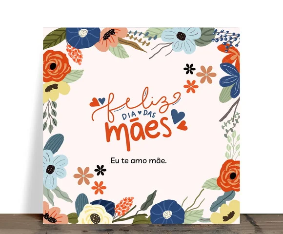 Azulejo Decorativo Feliz Dia das Mães Floral Aquarela 15x1 - foto 1