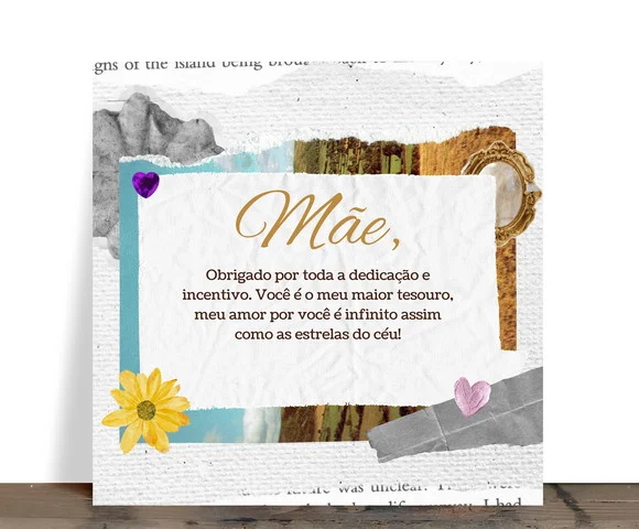 Azulejo Decorativo Mãe Meu Maior Tesouro Estilo Scrapbook - foto 1