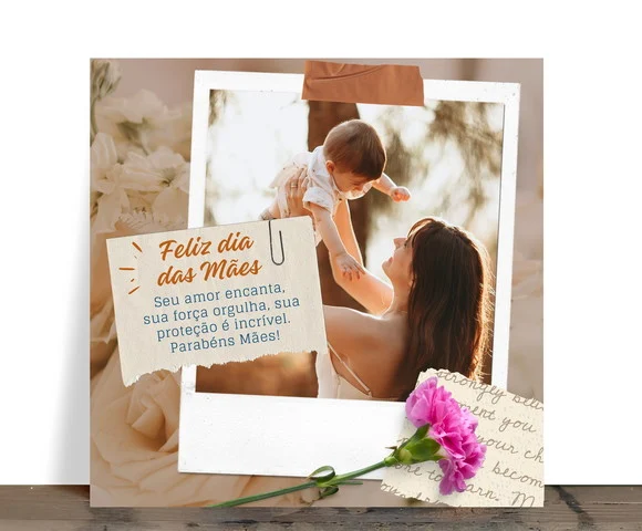 Azulejo Personalizado Feliz Dia das Mães com Foto Polaroid - foto 1
