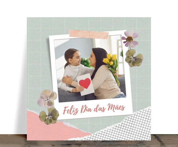 Azulejo Personalizado Feliz Dia das Mães Estilo Scrapbook - foto 1
