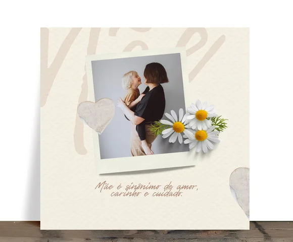 Azulejo Personalizado Mãe Sinônimo de Amor com Foto 15x15 - foto 1