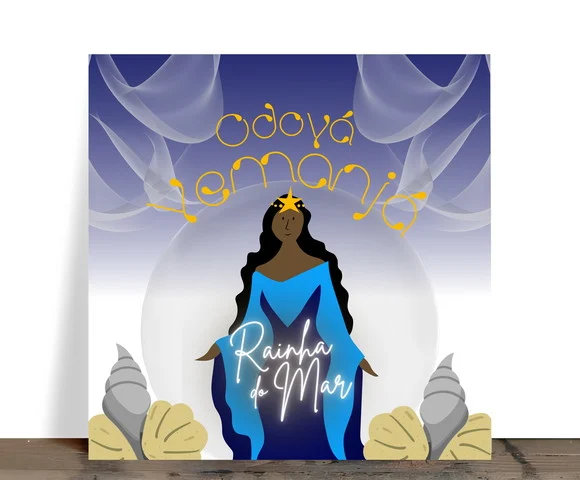 Azulejo Decorativo Iemanjá Rainha do Mar 15x15 Cerâmica - foto 1