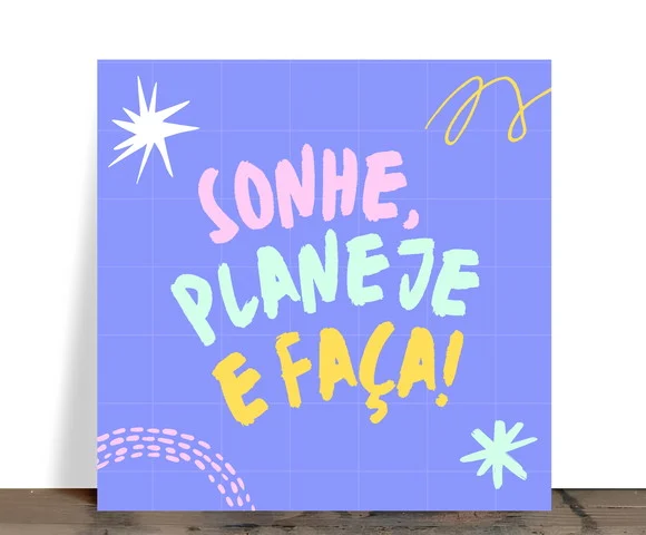 Azulejo Decorativo Motivacional "sonhe, Planeje e Faça!" 15x