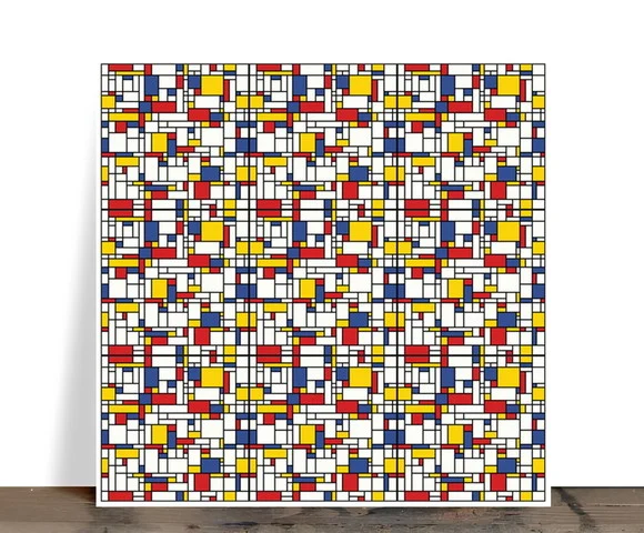 Azulejo Decorativo Abstrato Geométrico Mondrian 15x15
