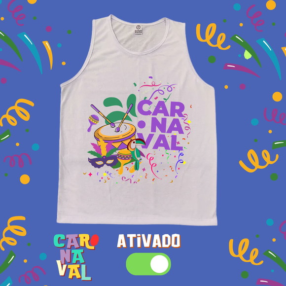 Regata Masculina Carnaval Ativado Instrumentos e Tucano