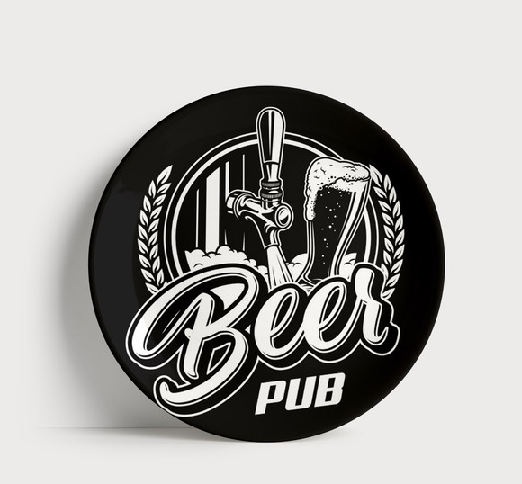 Prato Decorativo Bar & Pub - Tema Cerveja Vintage