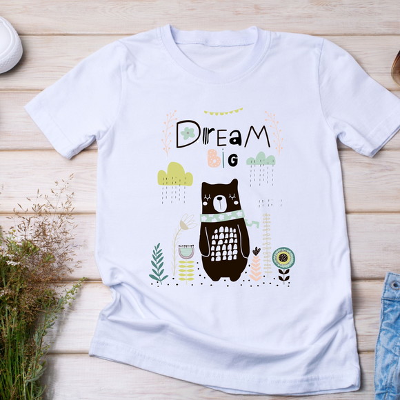 Camiseta Dream Big Urso Fofo - foto 1