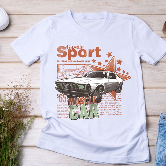 Camiseta Muscle Car - Estampa Vintage Sport Gazette