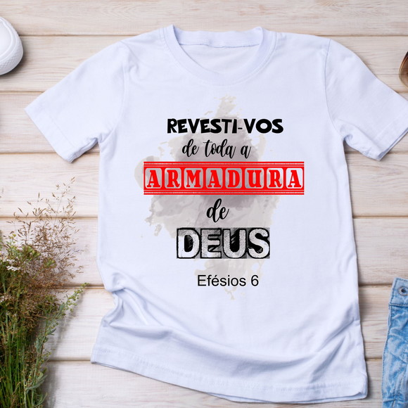 Camiseta Religiosa Revesti-vos de Toda a Armadura de Deus - foto 1